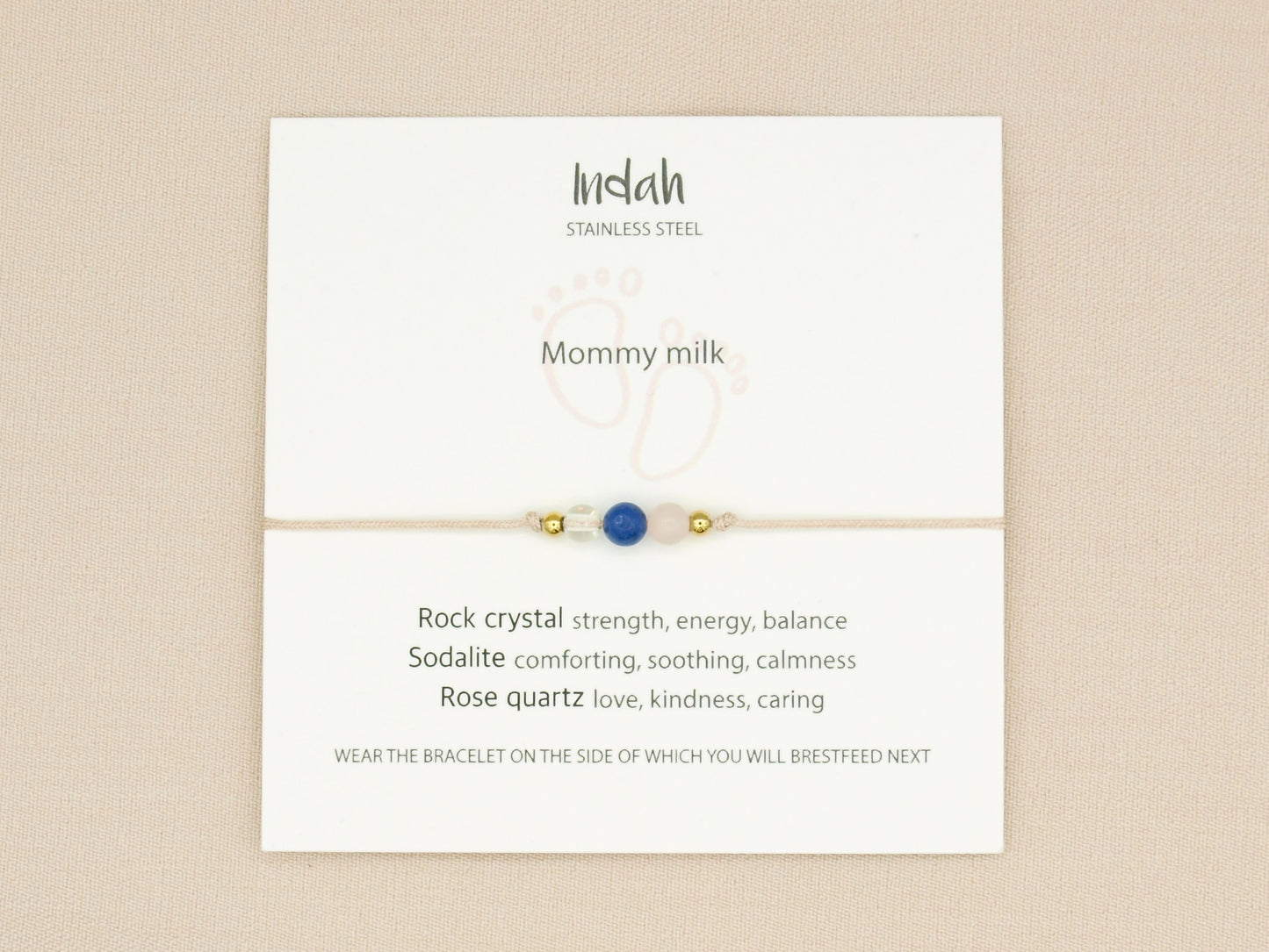 Bracelet rock, mommy milk, silver and gold