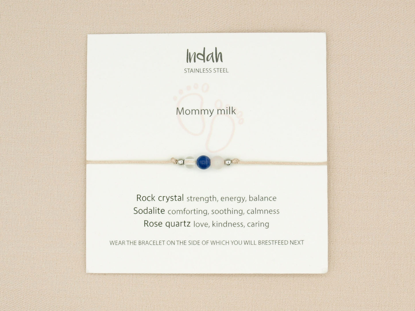 Bracelet rock, mommy milk, silver and gold