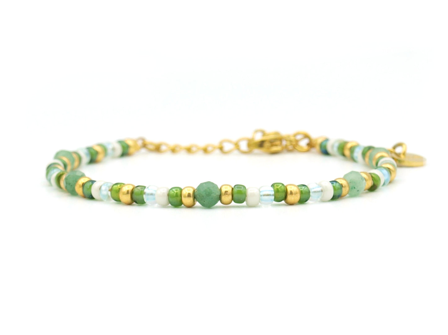 Bracelet Cinta aventurine, silver or gold stainless steel