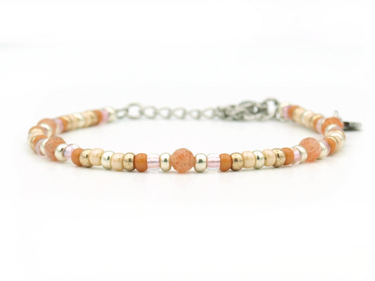 Bracelet Cinta sun stone, silver or gold stainless steel