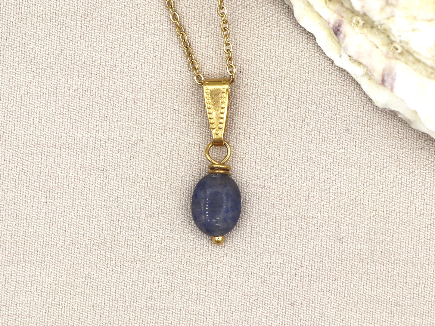 Collect beautiful moments, natural stone blue quartz pendant
