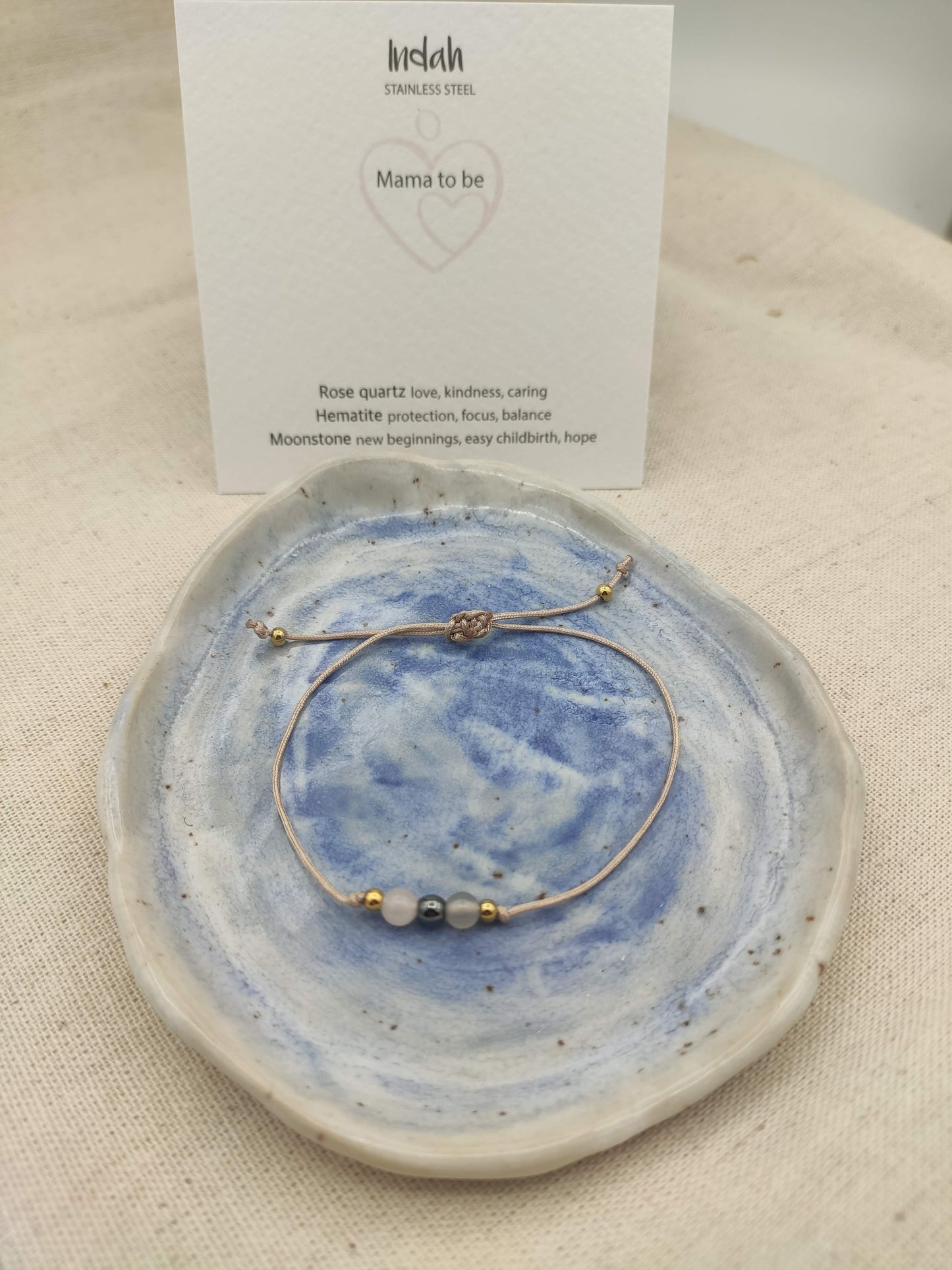 Bracelet rock, mama to be, silver and gold
