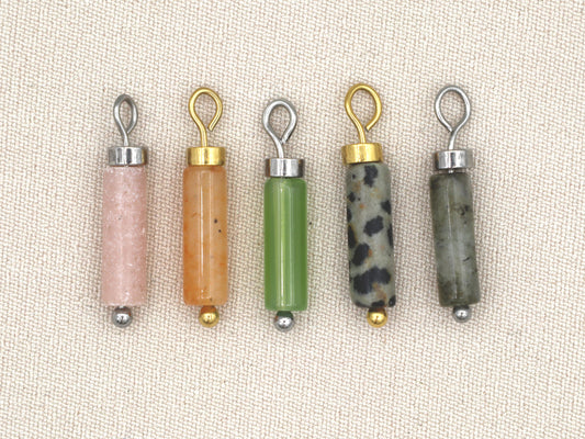 Collect beautiful moments, natural stone tube pendant