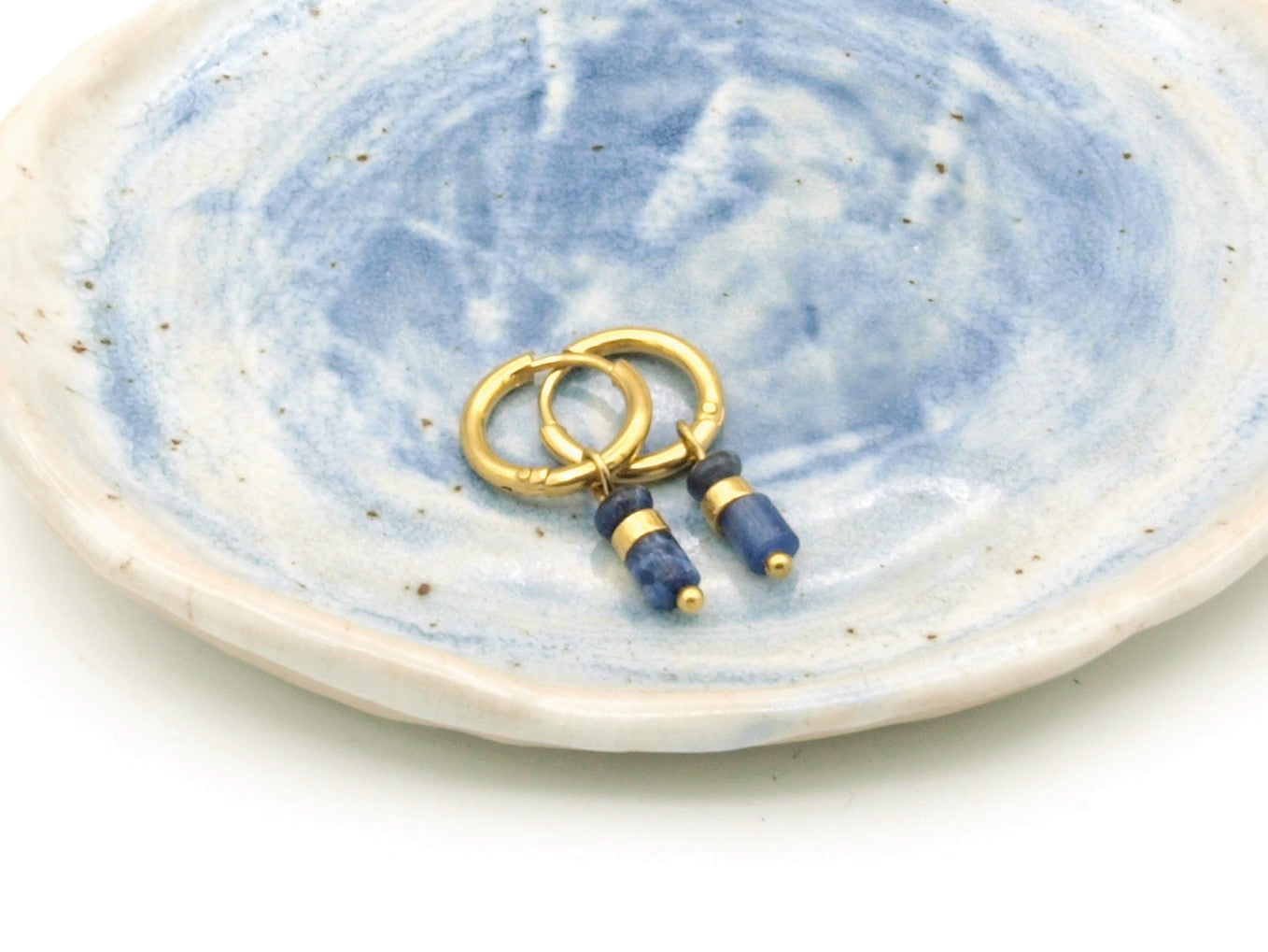ketting Iris sodaliet, zilver of goud roestvrijstaal