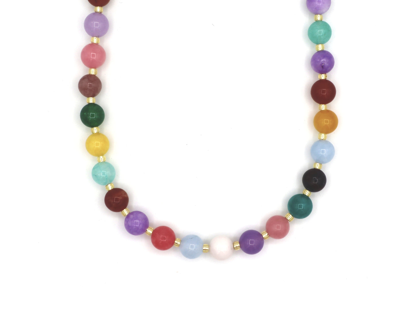 Ketting Batu jade mix, zilver of goud roestvrijstaal