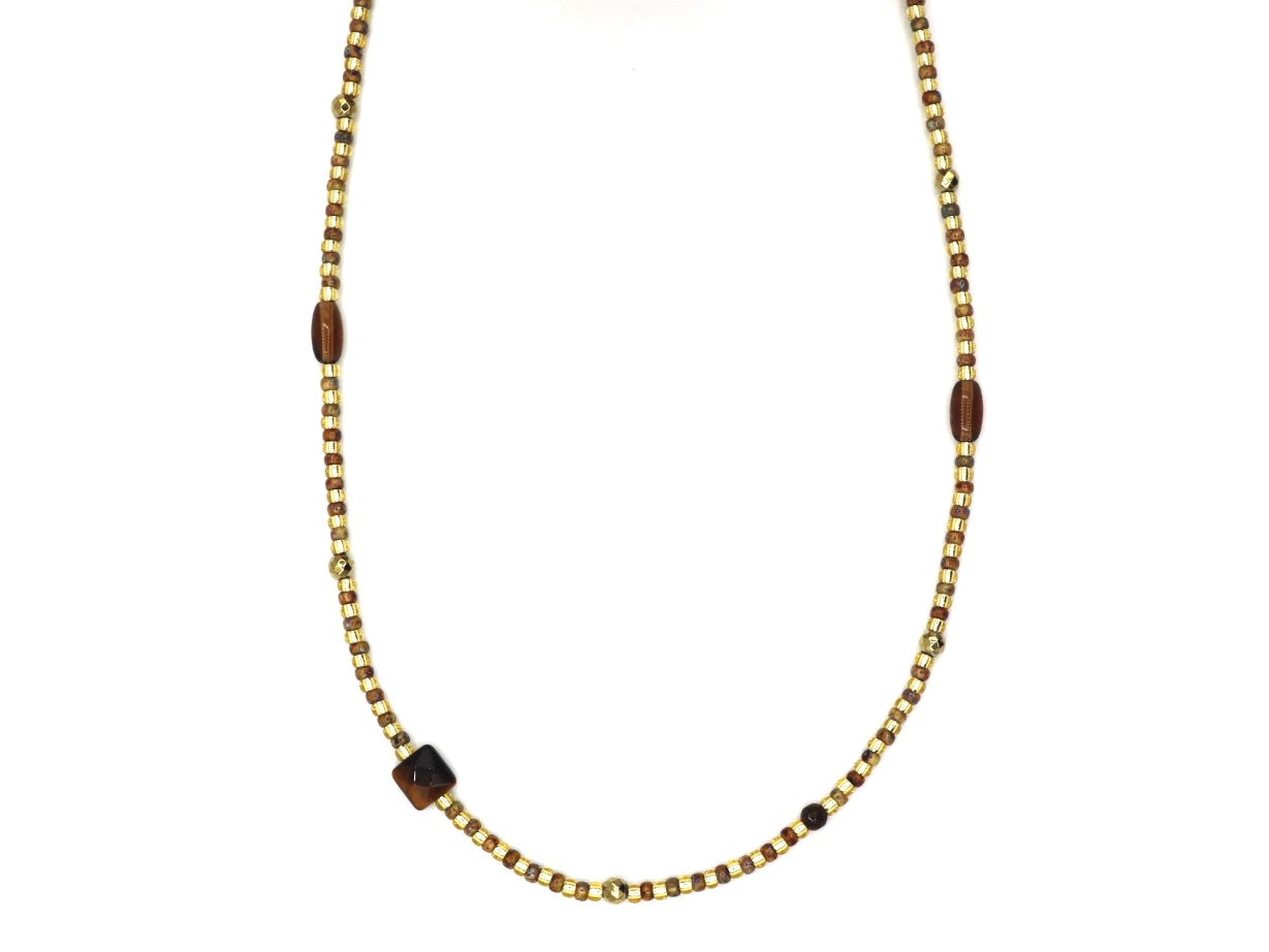 Ketting Kirana aventurijn, zilver of goud roestvrijstaal