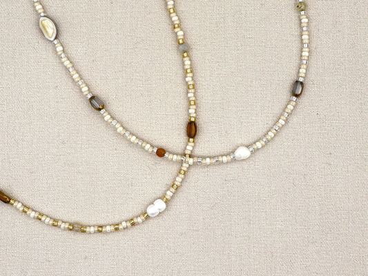 Necklace Kirana pearl silver or gold stainless steel