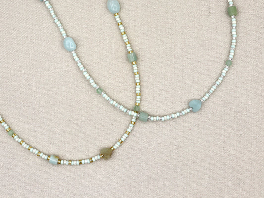 Necklace Kirana amazonite silver or gold stainless steel