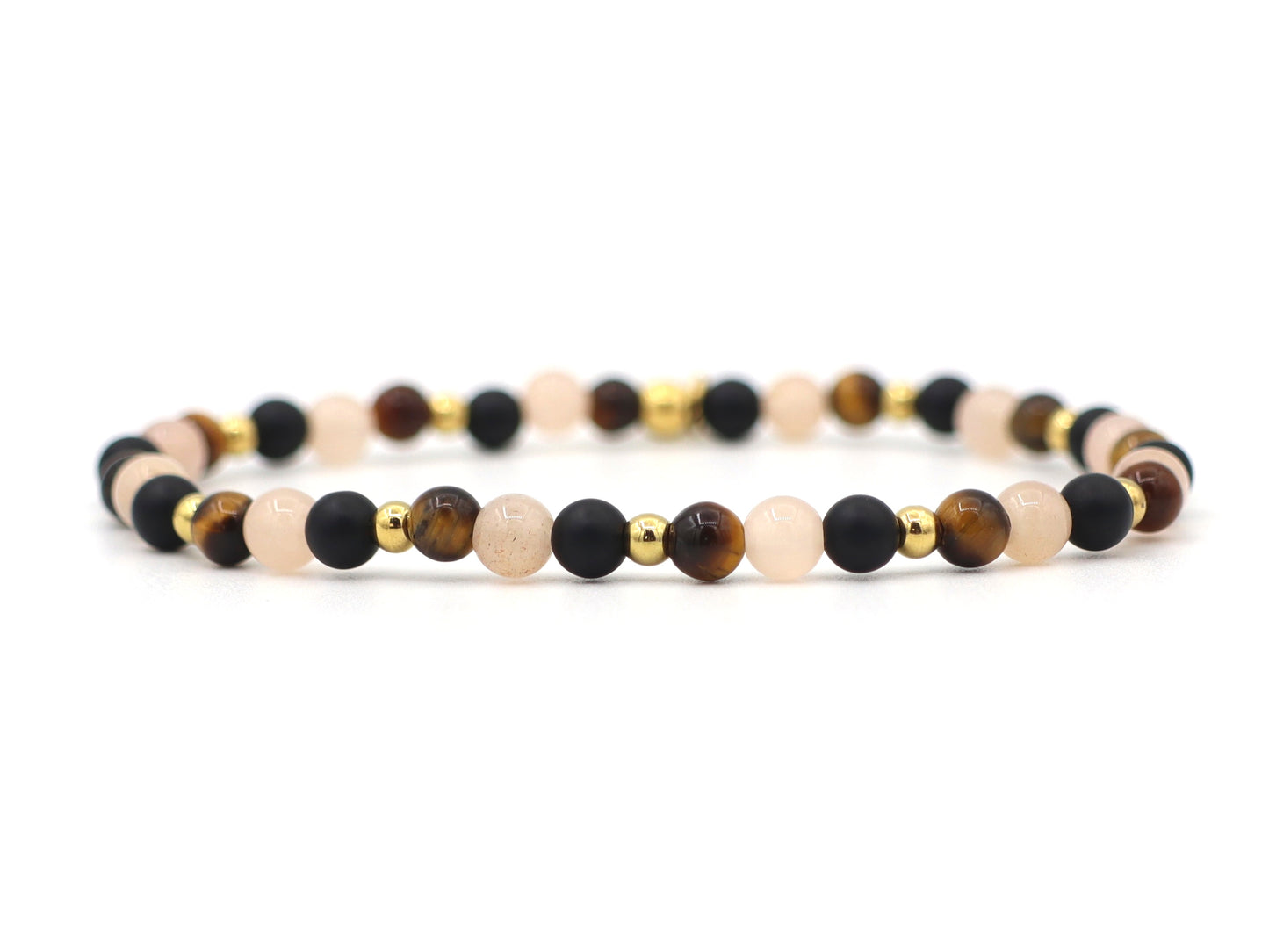 Natural beaded bracelet new beginnings, silver and gold