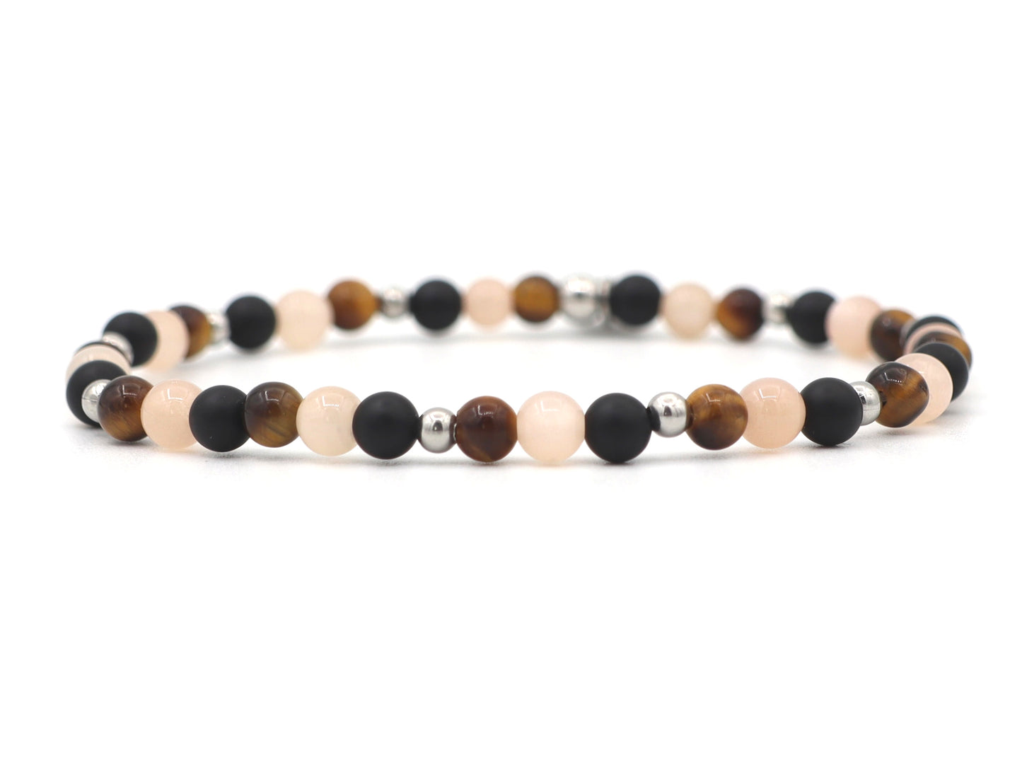 Natural beaded bracelet new beginnings, silver and gold