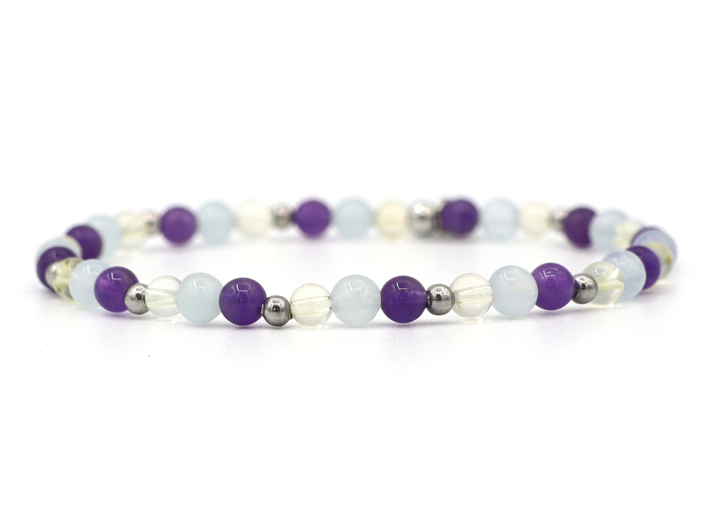 Natuursteen armband strength, zilver en goud