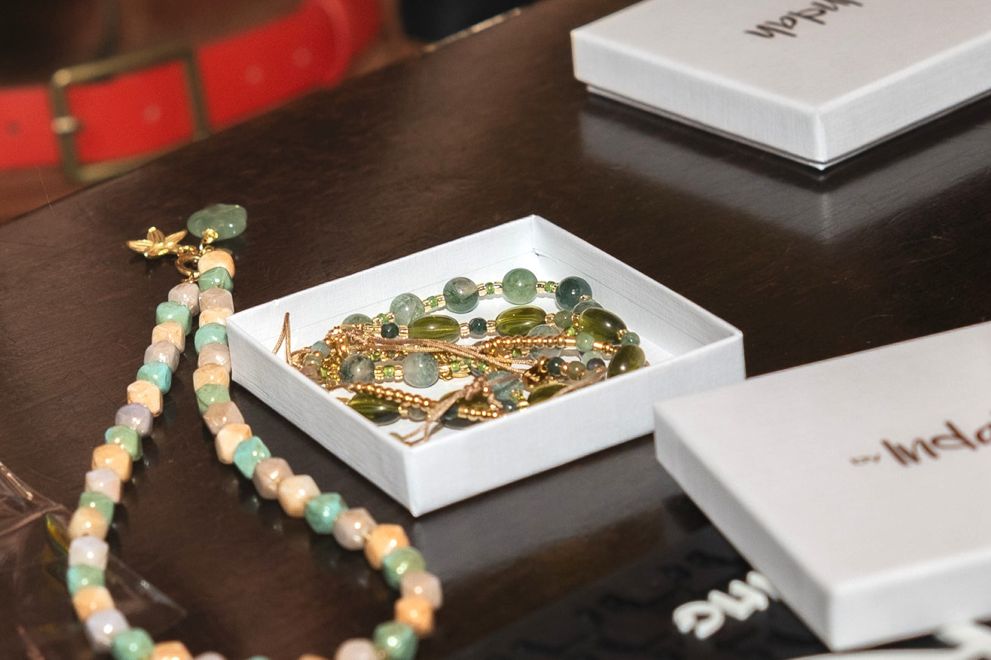 Armband Batu chalcedoon, zilver of goud roestvrijstaal