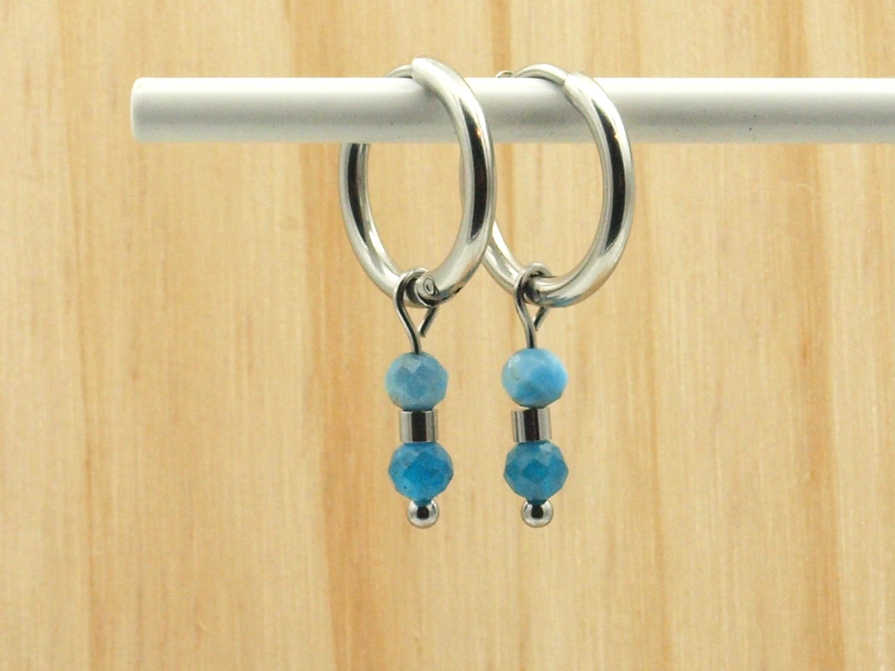 Earrings Indah natural stone, silver or gold stainless steel
