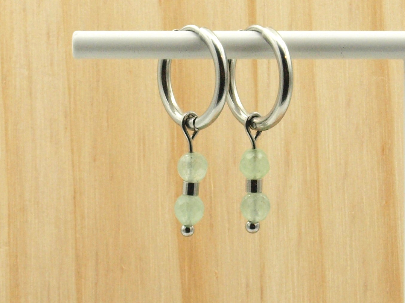 Earrings Indah natural stone, silver or gold stainless steel
