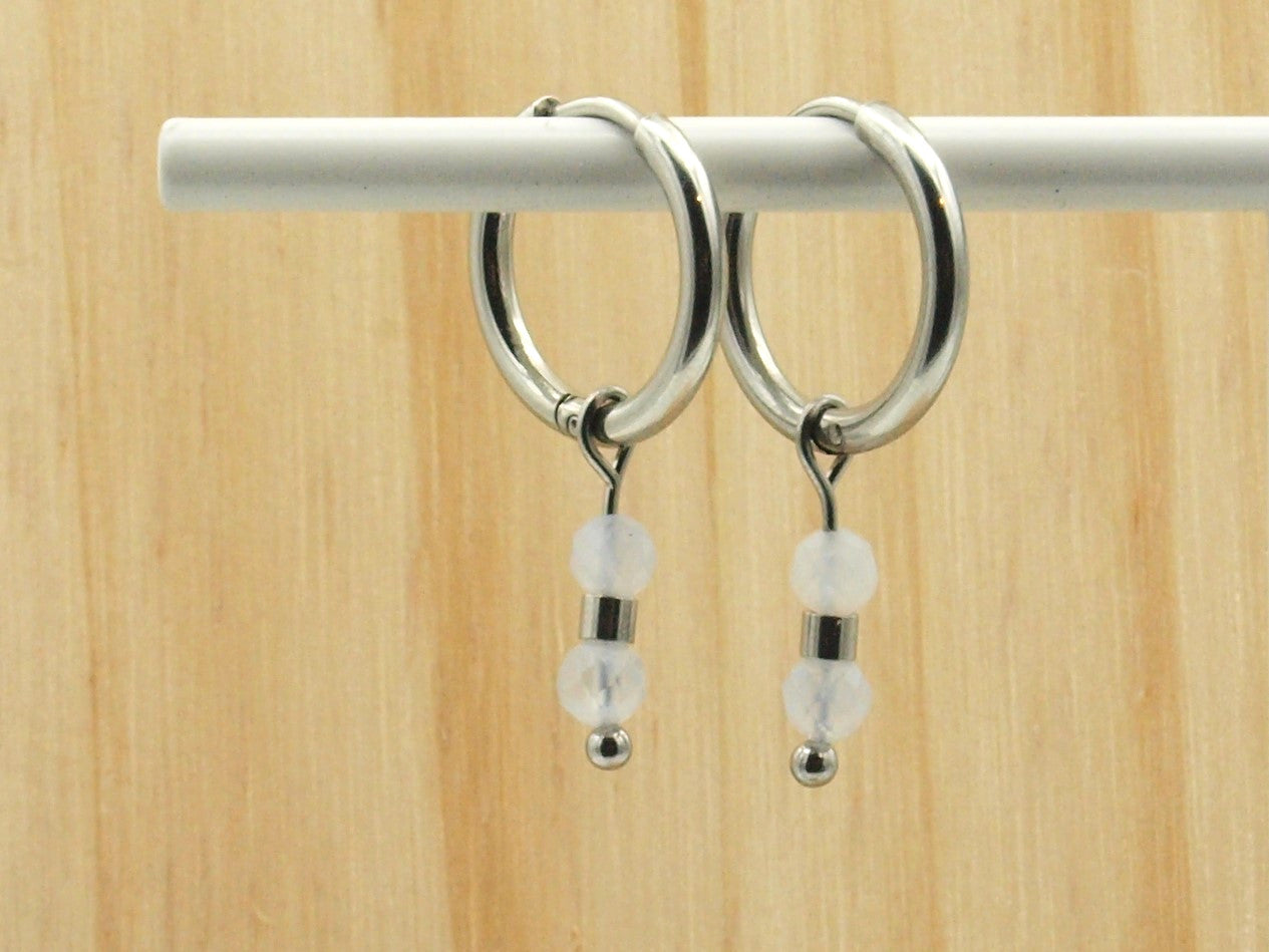 Earrings Indah natural stone, silver or gold stainless steel