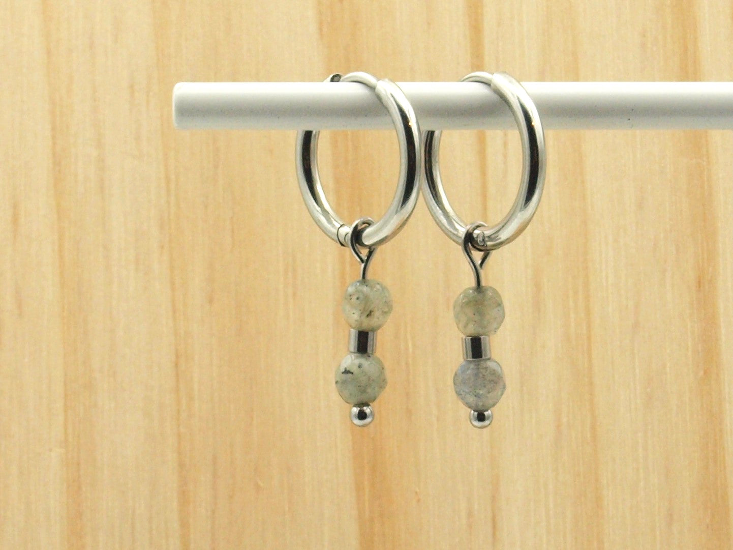 Earrings Indah natural stone, silver or gold stainless steel