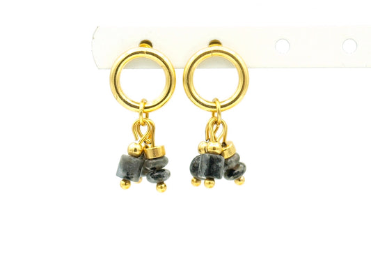 Earrings Nani labradorite, silver or gold stainless steel