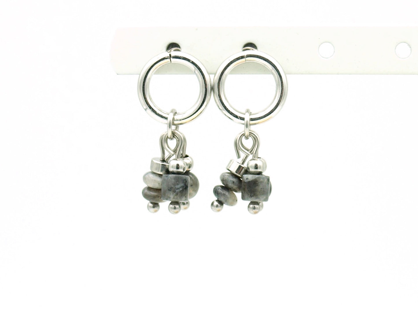 Earrings Nani labradorite, silver or gold stainless steel