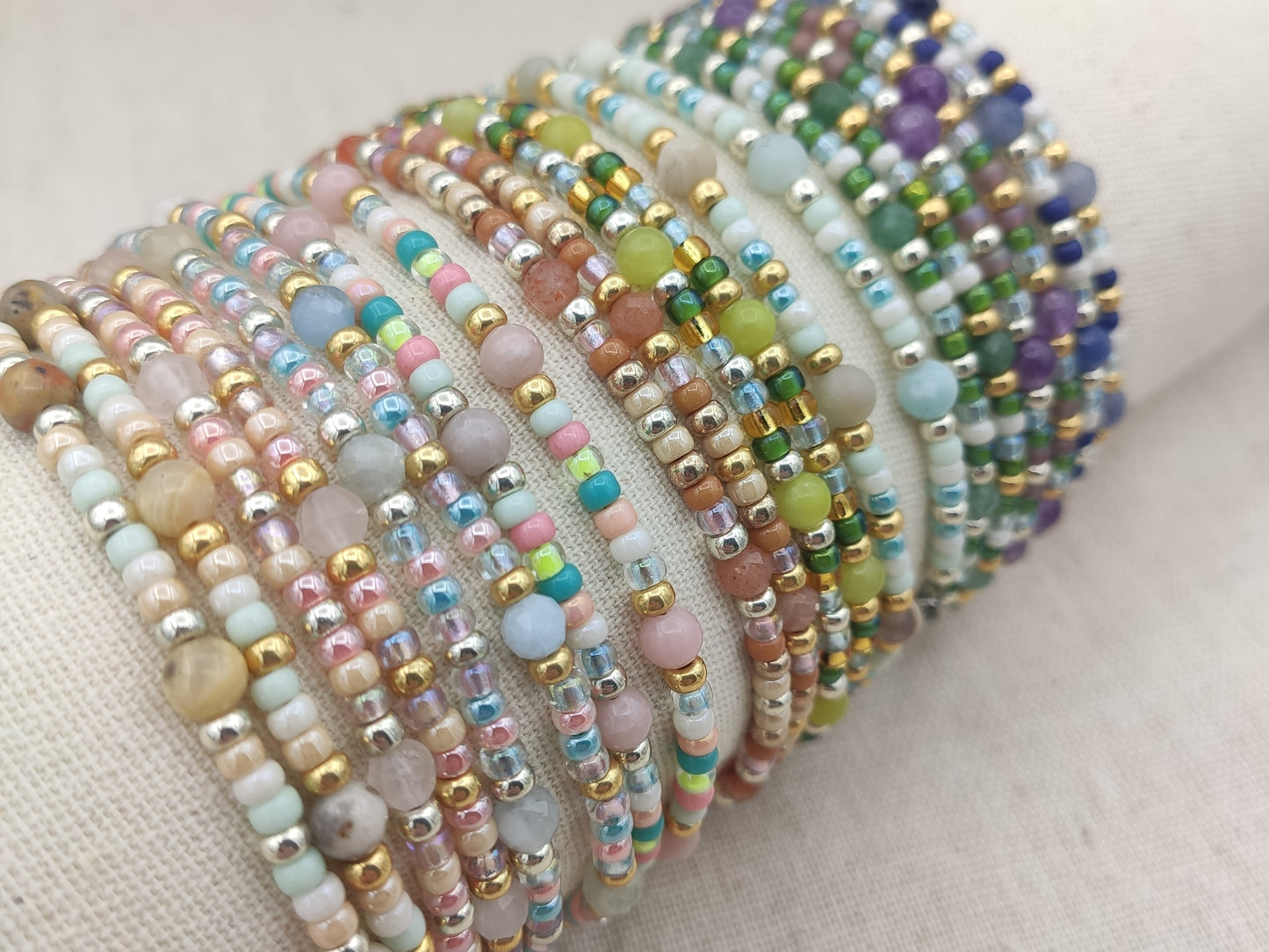 Bracelet Cinta aventurine, silver or gold stainless steel