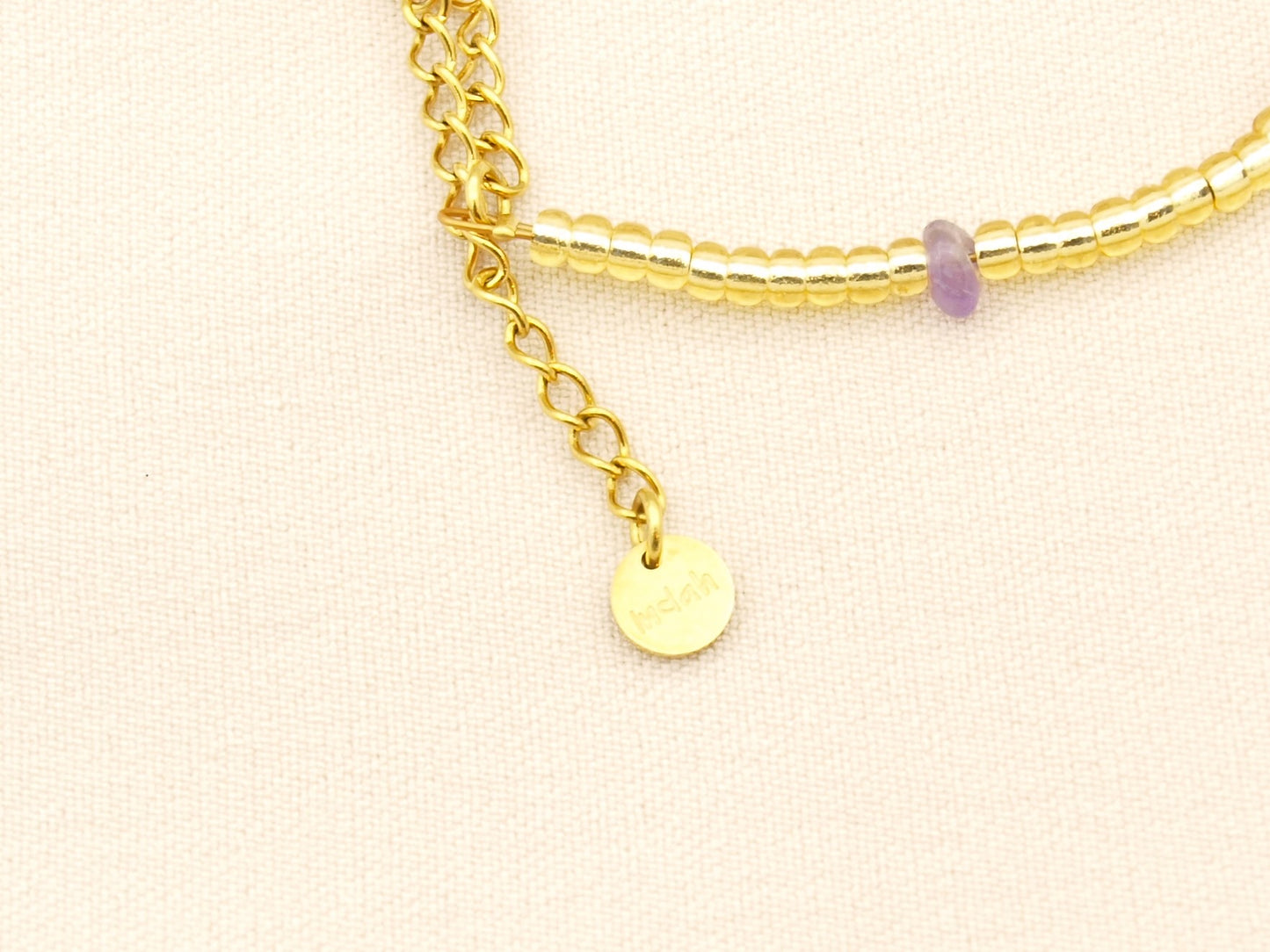 Bracelet Indah natural stone, silver or gold stainless steel