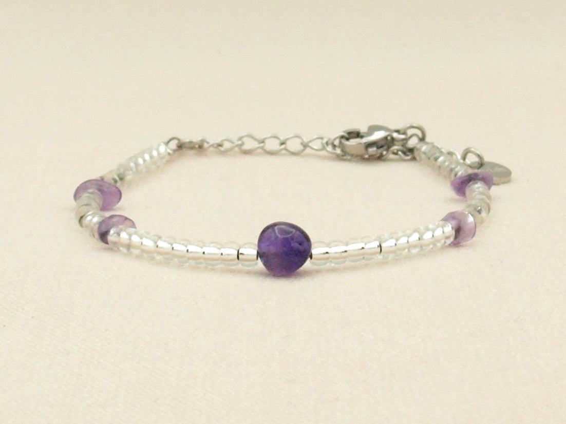 Bracelet Indah natural stone, silver or gold stainless steel