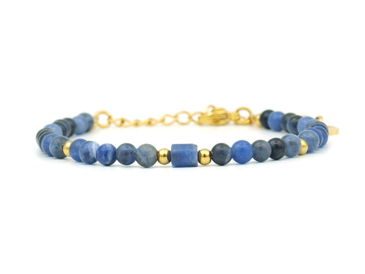 Armband Nani sodaliet, zilver of goud roestvrij staal