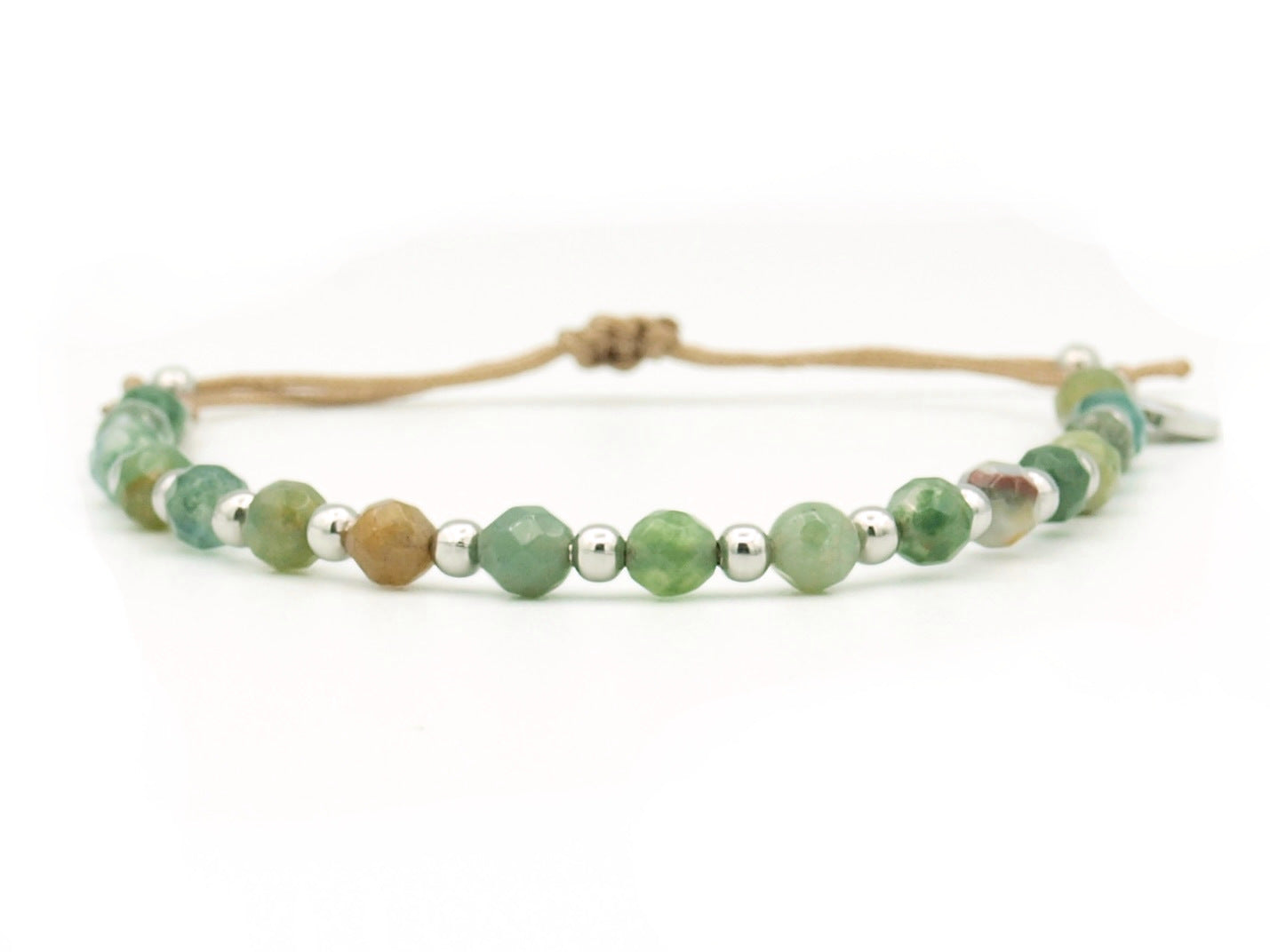 Bracelet Shi chalcedony and stainless steel