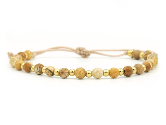Bracelet Shi landscape jasper and stainless steel
