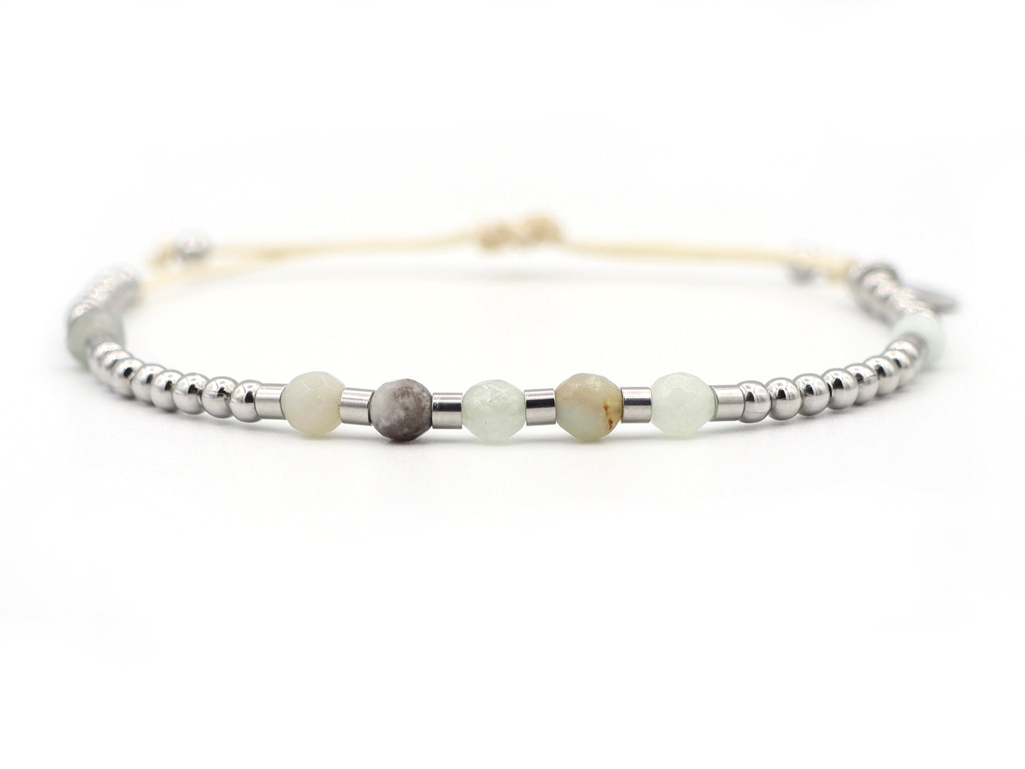 Bracelet Shi Lima amazonite and stainless steel