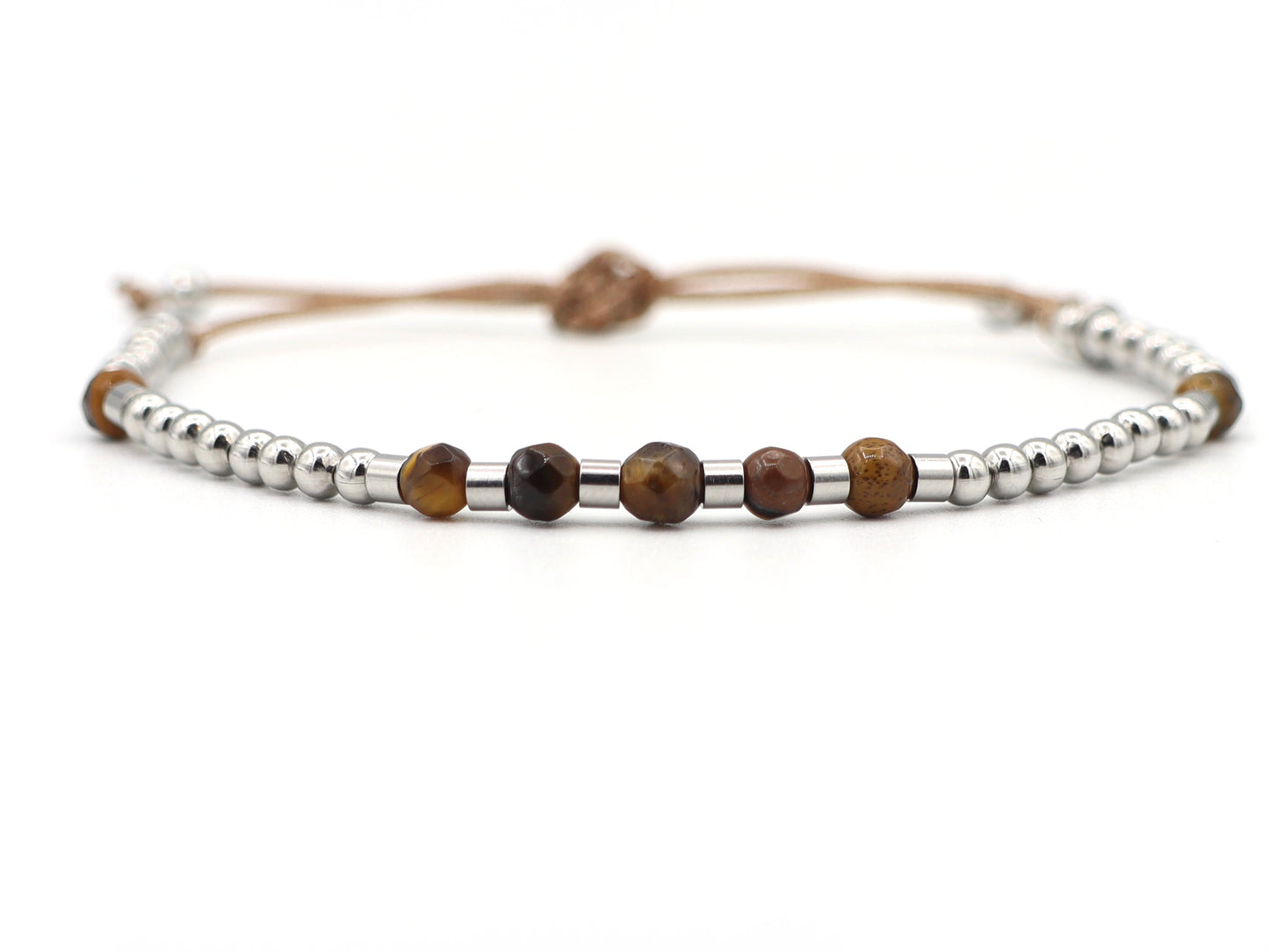 Bracelet Shi Lima tigers eye and stainless steel