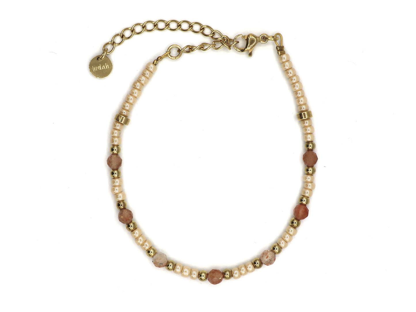 Cinta ketting zonnesteen, goud of zilver roestvrijstaal