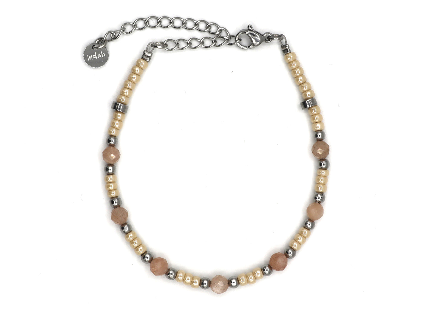 Armband Cinta zonnesteen, zilver of goud roestvrijstaal