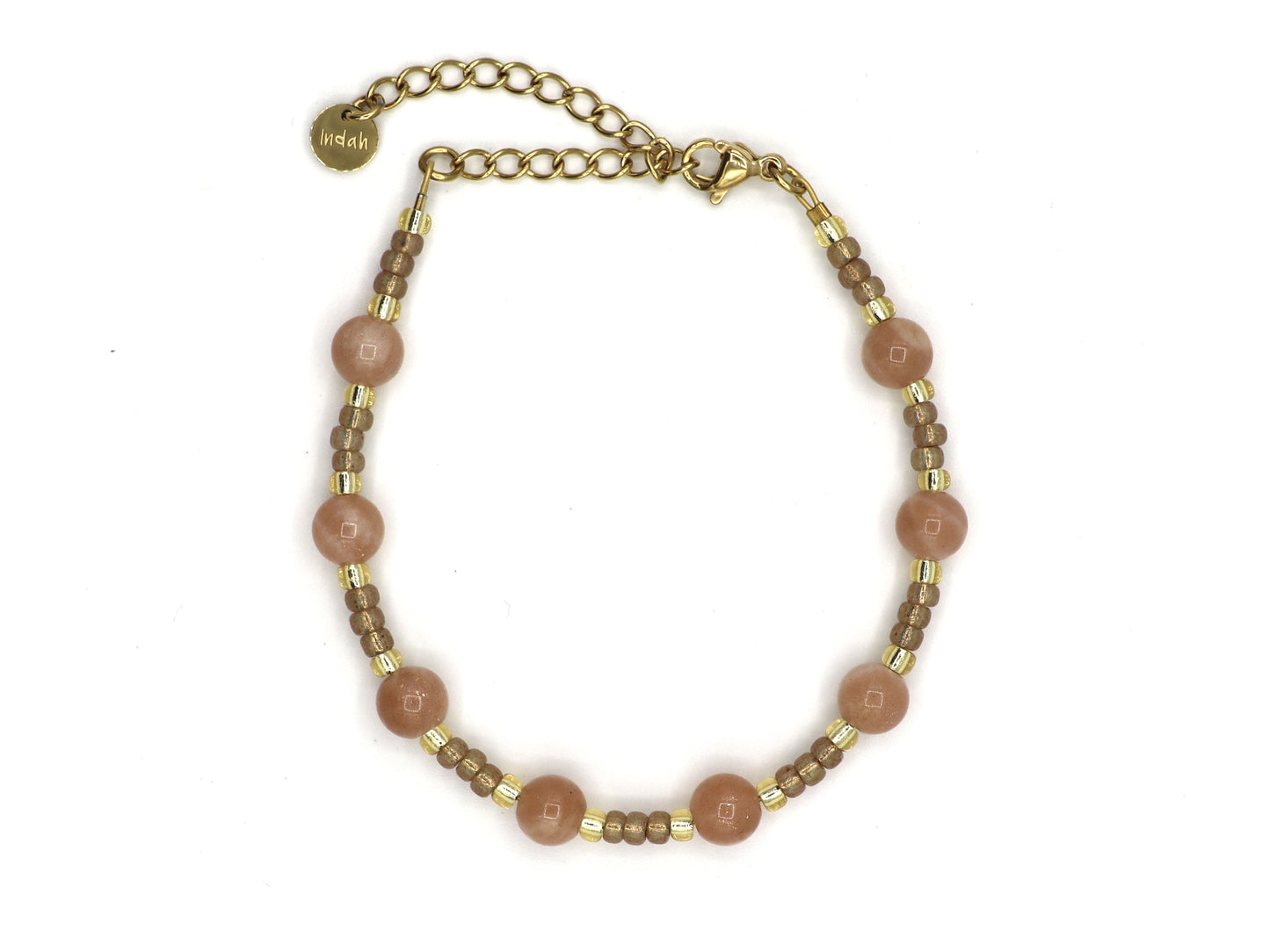 Bracelet Juwita sunstone, silver or gold stainless steel