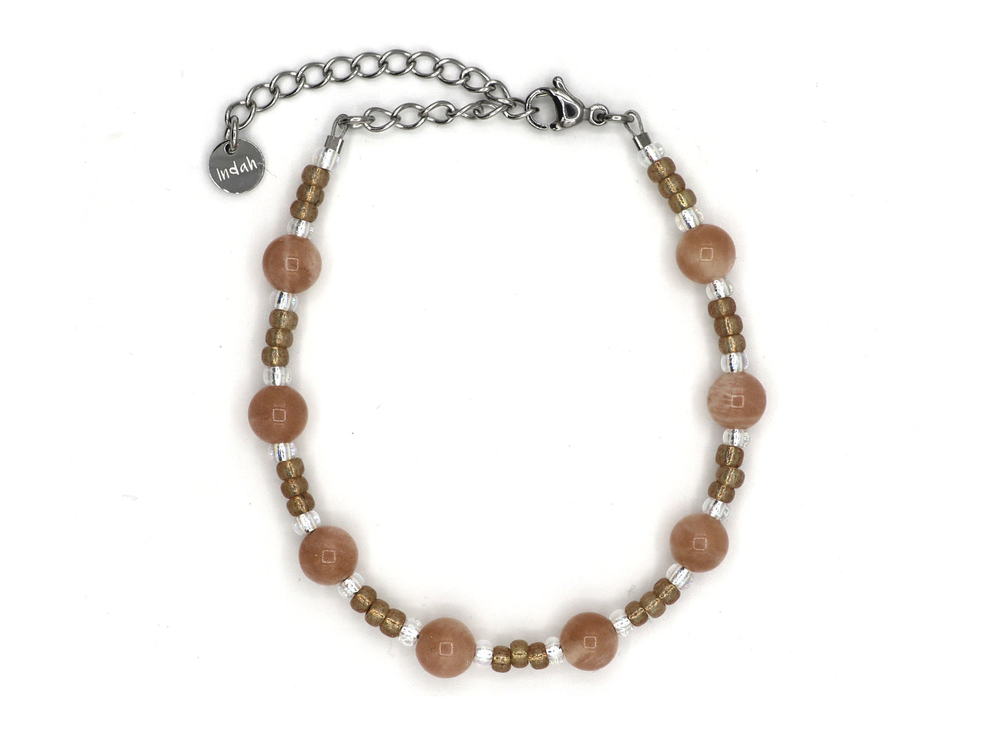 Bracelet Juwita sunstone, silver or gold stainless steel