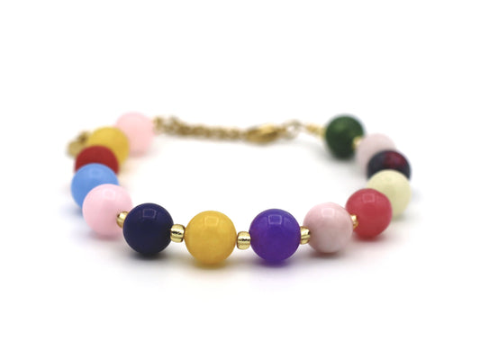 Bracelet Batu Jade mix, silver or gold stainless steel