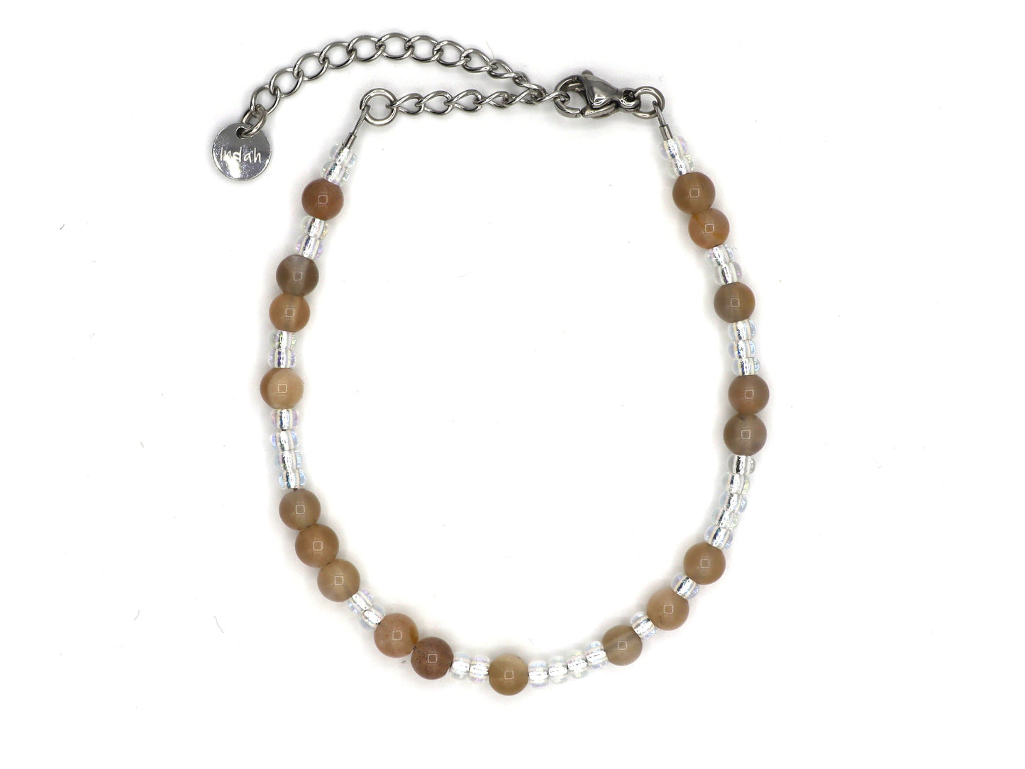 Armband Dewi maansteen, zilver of goud roestvrijstaal
