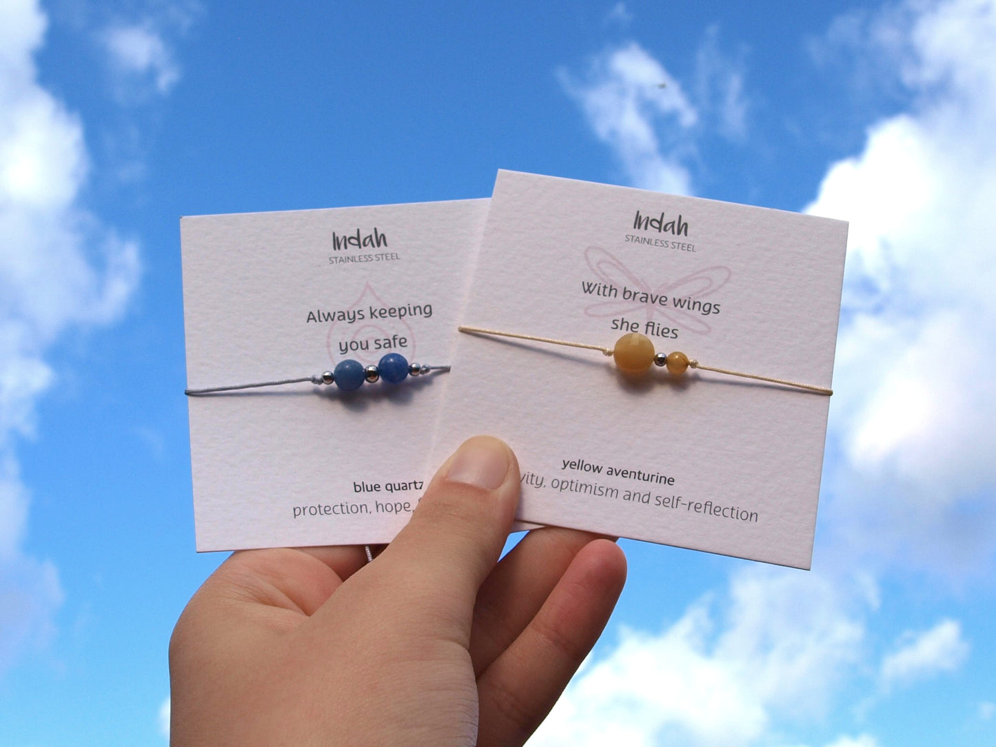 Ketting rock blauwe kwarts, zilver en goud roestvrij staal