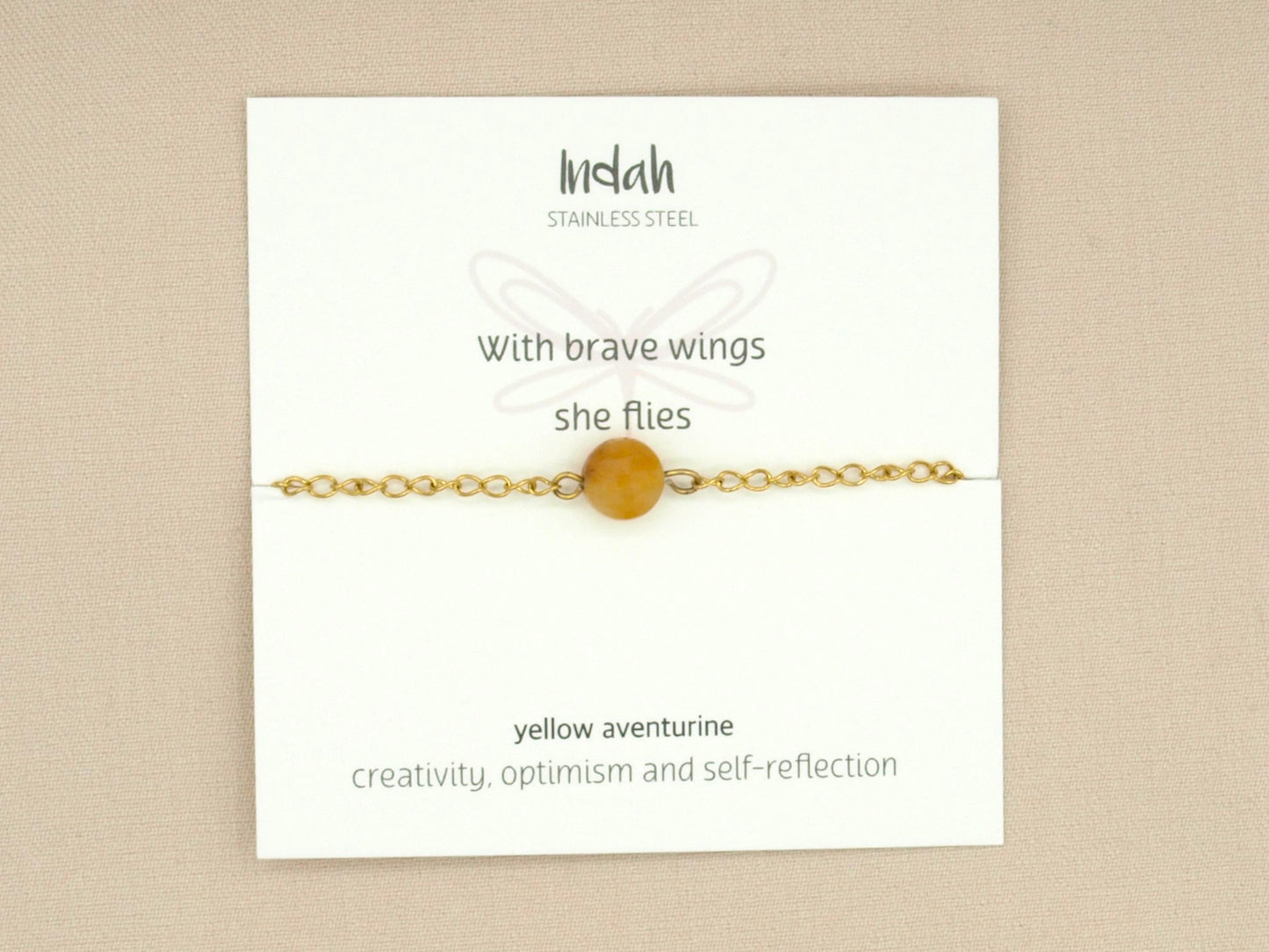 Bracelet rock chain, yellow aventurine, silver and gold