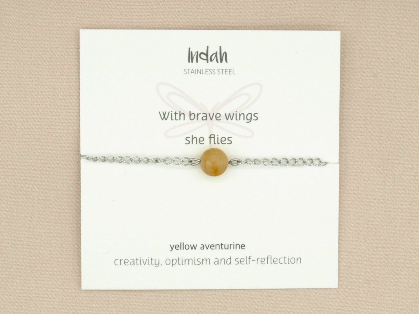 Bracelet rock chain, yellow aventurine, silver and gold