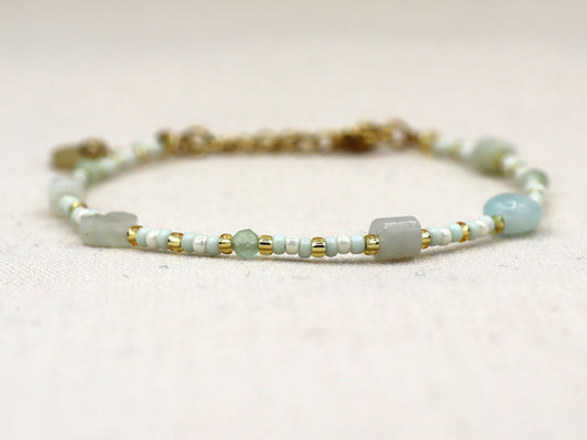 Bracelet Kirana amazonite silver or gold stainless steel
