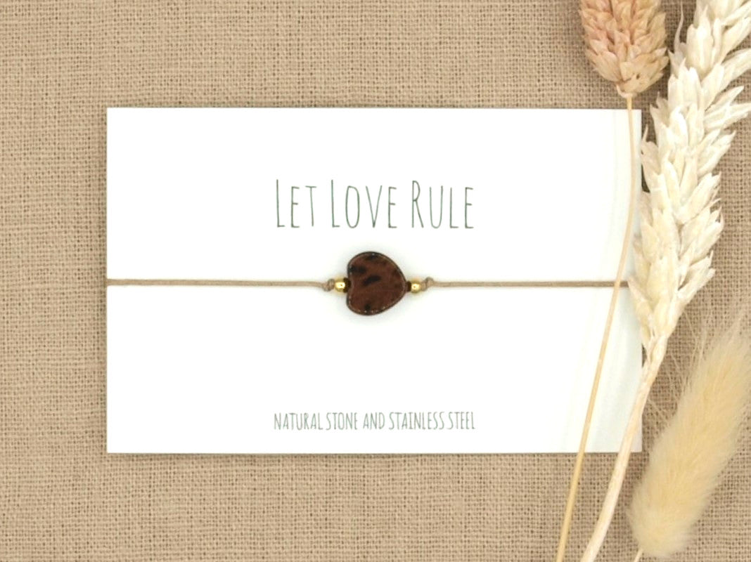 Love bracelet granite, silver or gold stainless steel