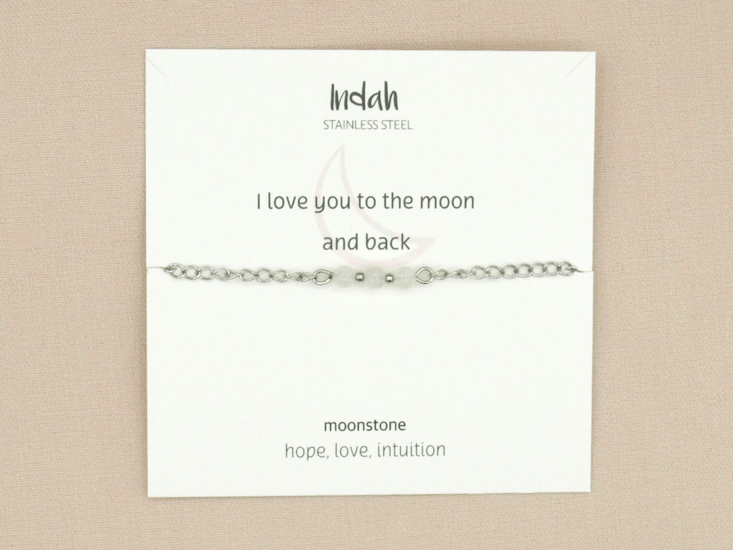 Bracelet rock chain,moonstone, silver and gold