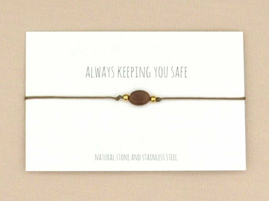 Earrings Lucy aventurine red-brown, silver or gold stainless steel
