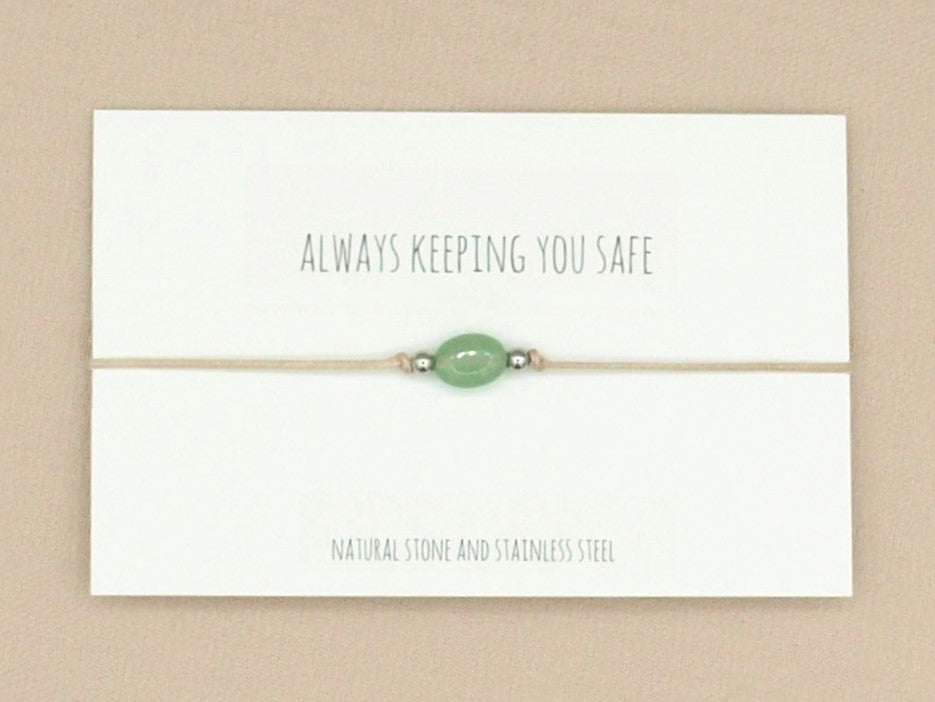 Necklace Lucy, aventurine, silver or gold stainless steel