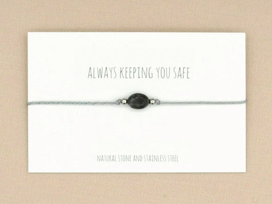 Bracelet oval labradorite gold, silver stainless steel