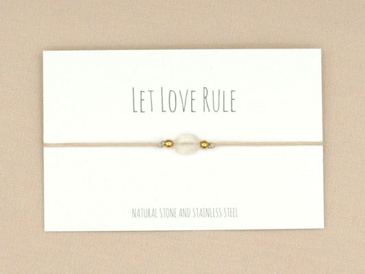 Bracelet oval rose quartz gold, silver stainless steel