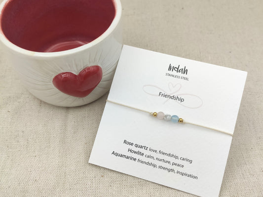 Bracelet rock, friendship, silver and gold