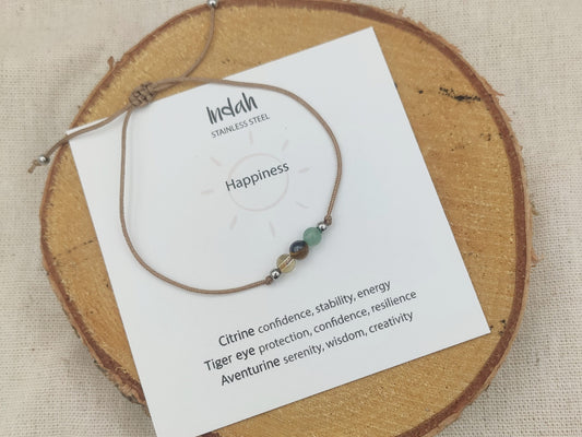 Bracelet rock, happiness, silver and gold