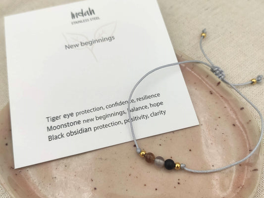 Bracelet rock, new beginnings, silver and gold