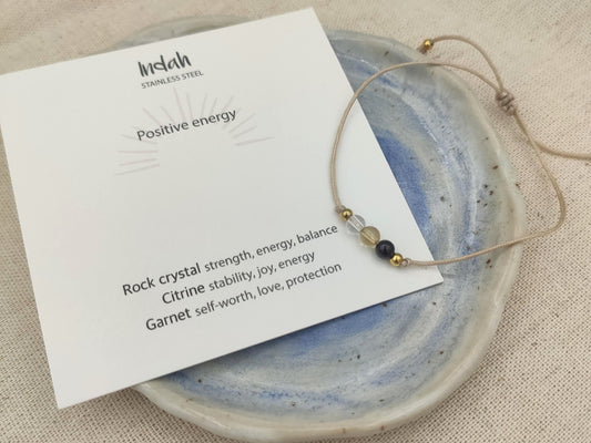 Bracelet rock, positive energy, silver and gold